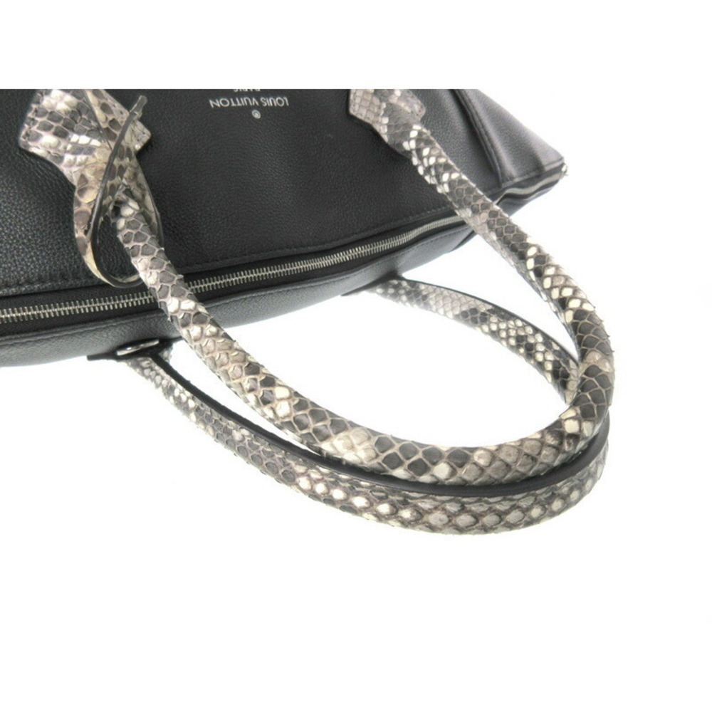 Louis Vuitton Lockit Leather Python Handbag Black… - image 6